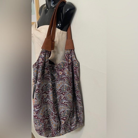 Vintage Boho Patchwork Floral Paisley Double-Sided Hobo Bag Tote Hippie - Picture 3 of 14